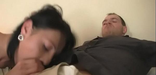 Dirty slut gets throat and cunt pounded